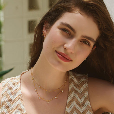Ania Haie - Gold Classic Bezel-Set Station Necklace