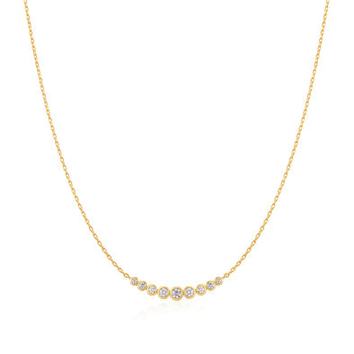Ania Haie - Gold Graduated Bezel-Set Necklace