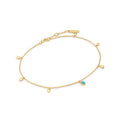 Ania Haie - Gold Turquoise Drop Pendant Anklet