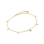 Ania Haie - Gold Turquoise Drop Pendant Anklet