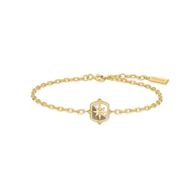 Ania Haie - Gold Colour-Block Mother of Pearl Star Bracelet