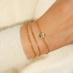 Ania Haie - Gold Colour-Block Mother of Pearl Star Bracelet
