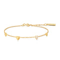 Ania Haie - Gold Pavé Puffed Heart Station Bracelet