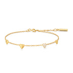 Ania Haie - Gold Pavé Puffed Heart Station Bracelet