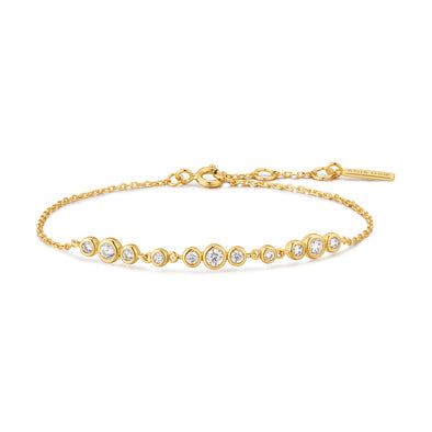 Ania Haie - Gold Graduated Bezel-Set Trios Bracelet