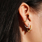 Ania Haie - Gold Heart Clasp Huggie Hoop Earrings