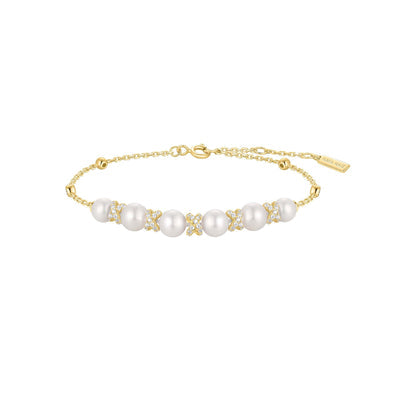Ania Haie - Gold Sparkling Braided Shell Pearl Bracelet