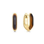 Ania Haie - Gold Tiger Eye Huggie Hoop Earrings