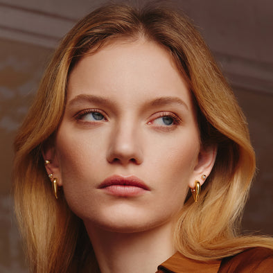 Ania Haie - Gold Tiger Eye Huggie Hoop Earrings