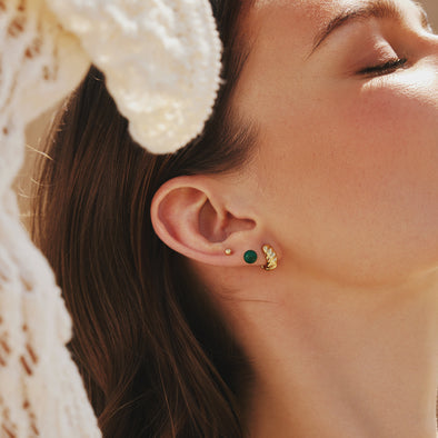 Ania Haie - Gold Malachite Sphere Stud Earrings
