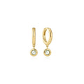 Ania Haie - Gold Dangling Mint Green Huggie Hoop Earrings