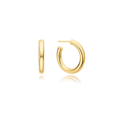 Ania Haie - Gold Classic Tube Medium Huggie Hoop Earrings