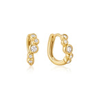 Ania Haie - Gold Small Sparkling Tide Huggie Hoop Earrings