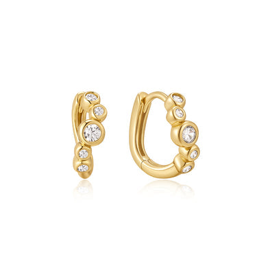 Ania Haie - Gold Small Sparkling Tide Huggie Hoop Earrings