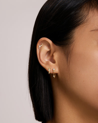 Ania Haie - Gold Small Sparkling Tide Huggie Hoop Earrings