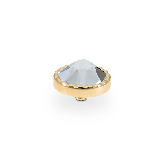 Qudo - Bocconi flat Top 9 mm - Gold & Crystal