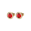 Qudo - Tondo Deluxe Ear Studs - Gold & Scarlet