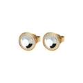 Qudo - Tondo Deluxe Ear Studs - Gold & Crystal Labrador