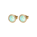 Qudo - Tondo Deluxe Ear Studs - Gold & Silky Sage