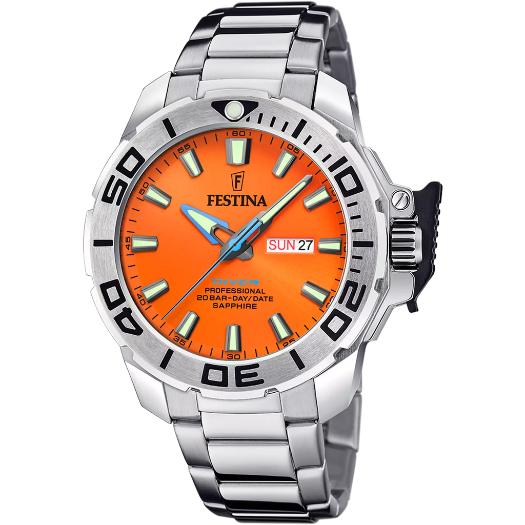 FESTINA F20665/5 MEN'S ORANGE DIAL DIVERS WATCH