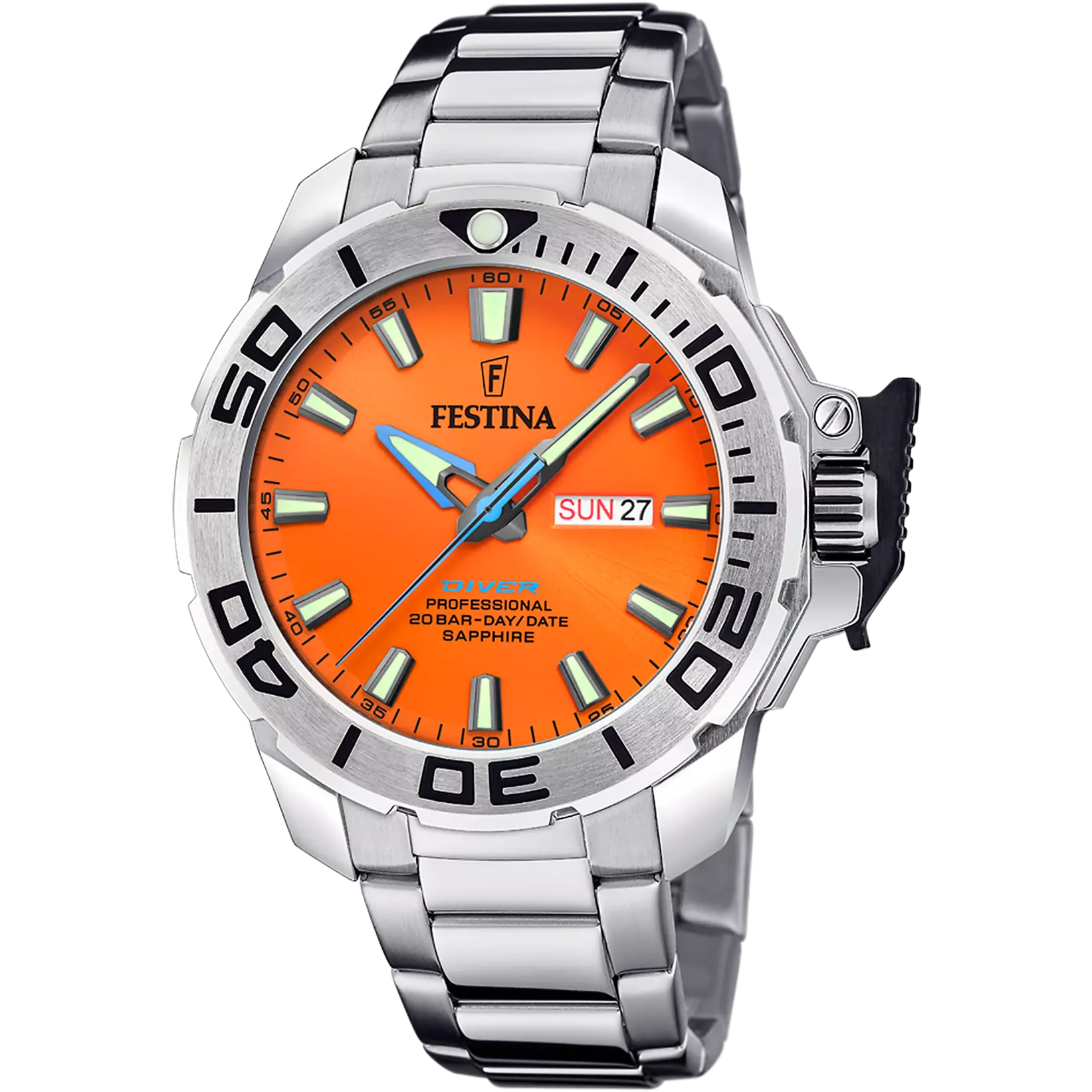 FESTINA F20665/5 MEN'S ORANGE DIAL DIVERS WATCH