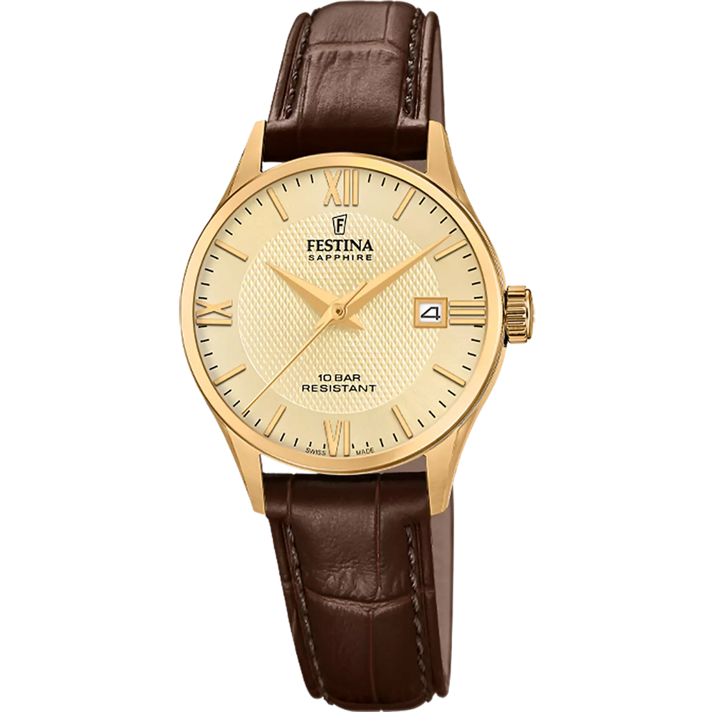 Festina Swiss Made Women’s Watch F20011/6 with Leather Strap