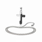 Unique & Co Stainless Steel Carbon Fibre Pendant