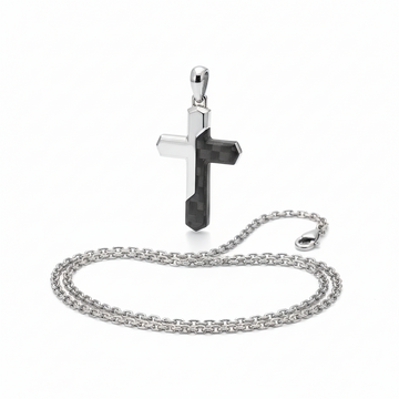Unique & Co Stainless Steel Carbon Fibre Pendant
