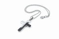 Unique & Co Stainless Steel Carbon Fibre Pendant