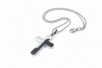 Unique & Co Stainless Steel Carbon Fibre Pendant