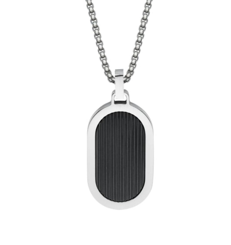 Unique & Co Stainless steel and Black IP Plated Pendant with Chain