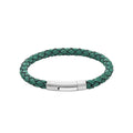 Unique & Co Green Suede Leather Braided Bracelet - 21cm