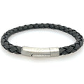 Unique & Co Grey Leather Braided Bracelet - 21cm