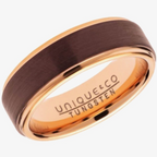 Unique & Co Brown & Rose Gold Plated Tungsten Ring