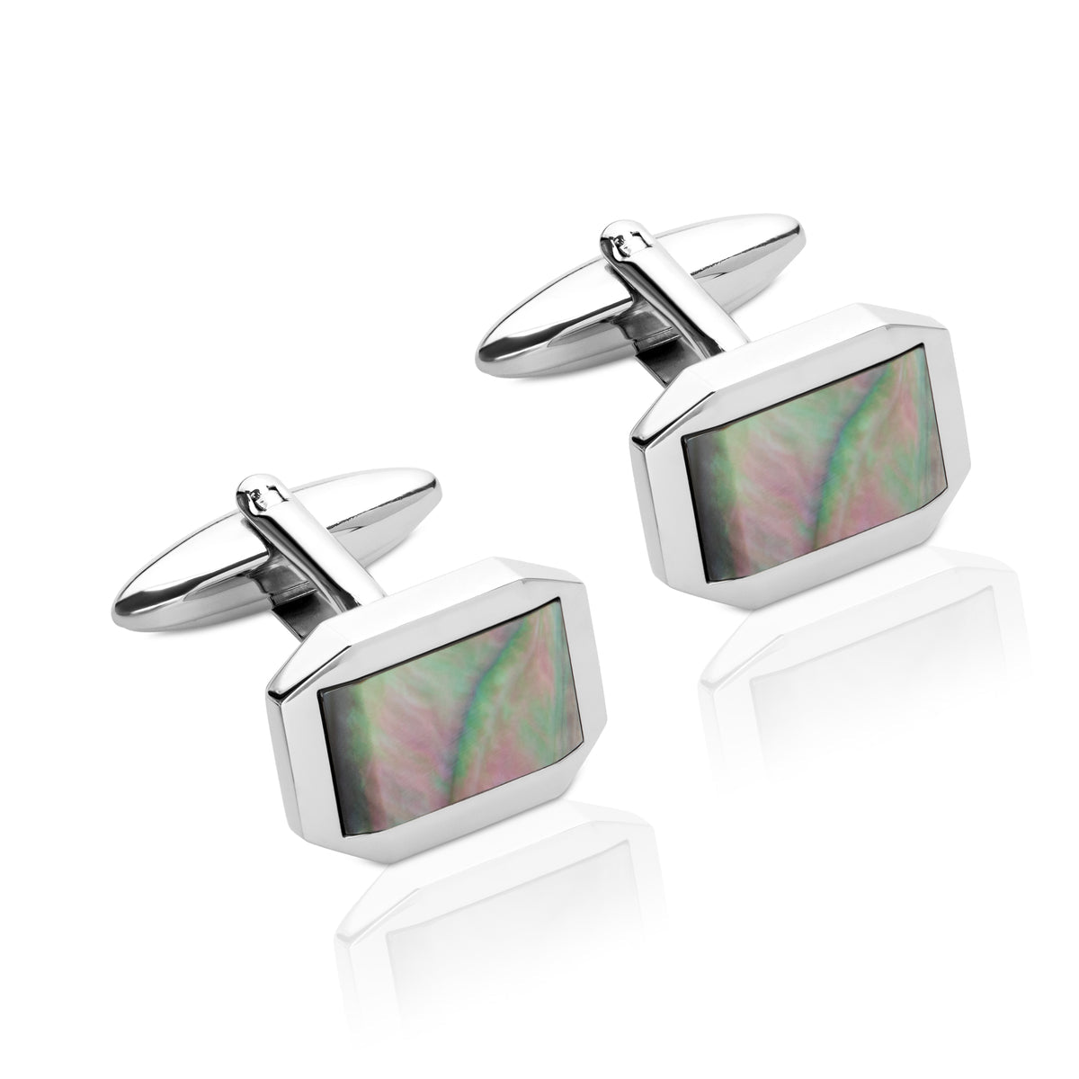 Unique & Co Mother of Pearl Steel Cufflinks