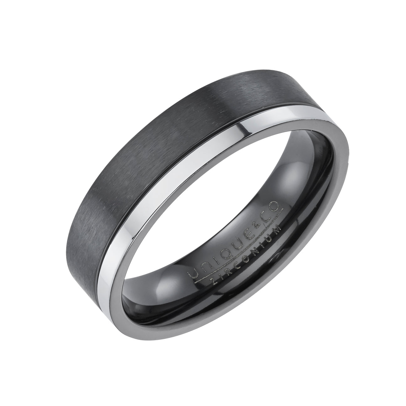 Unique & Co Black Zirconium Patterned Ring
