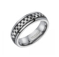 Unique & Co Tungsten Carbide Ring with Carbon Fibre Centre