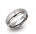 Unique & Co Titanium Ring with 0.02ct diamond