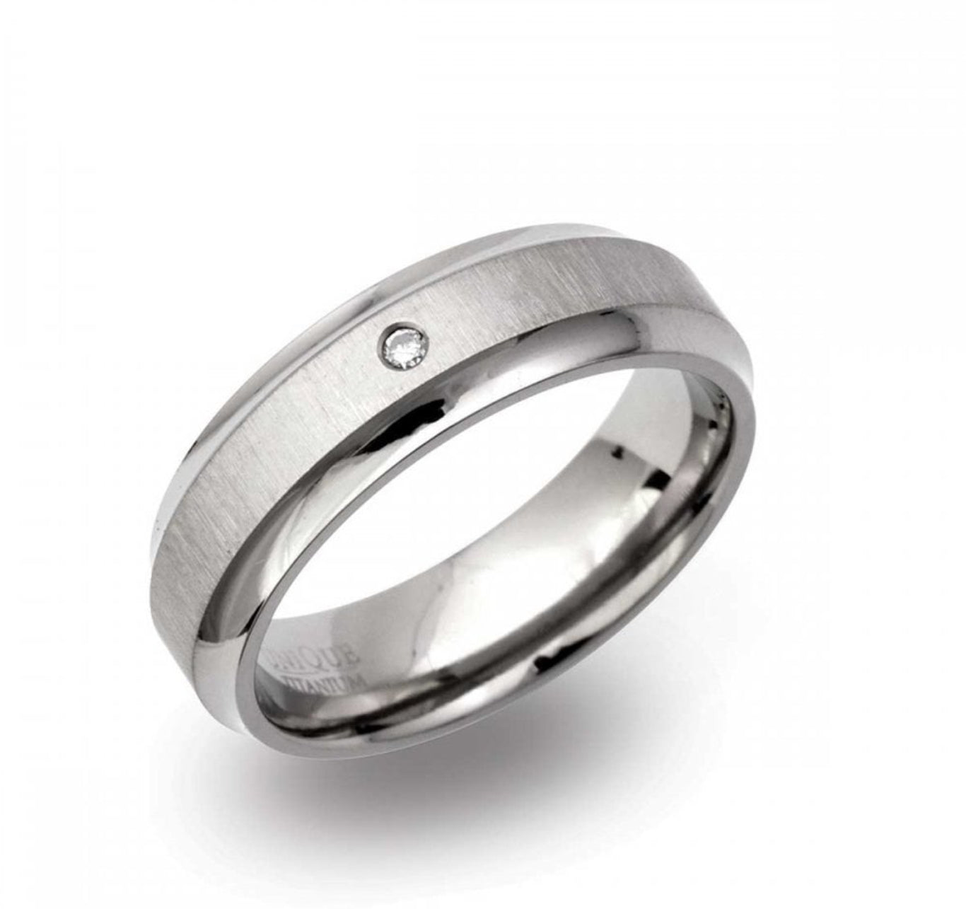 Unique & Co Titanium Ring with 0.02ct diamond