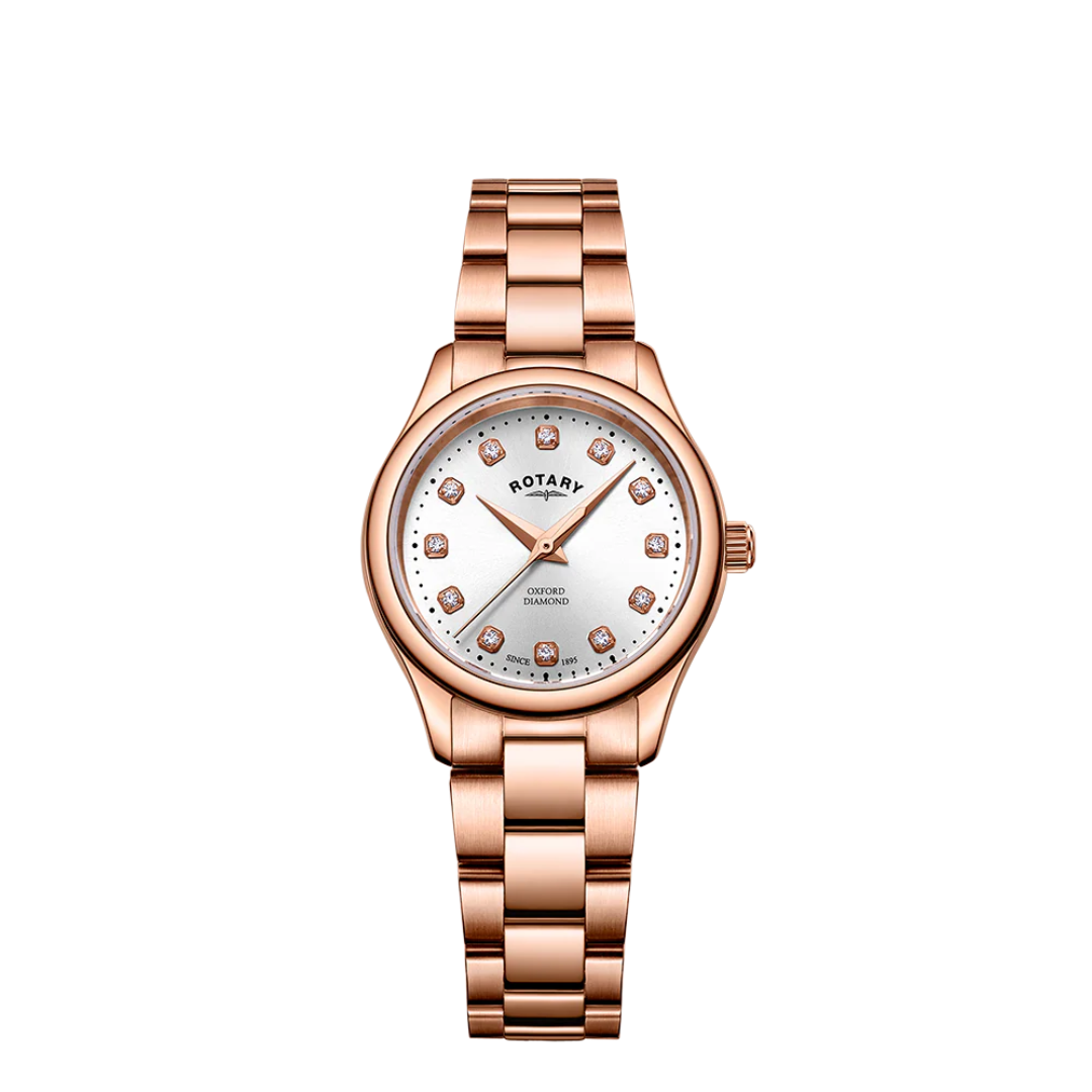 Rotary - Oxford Ladies Diamond Set Rose Gold Watch