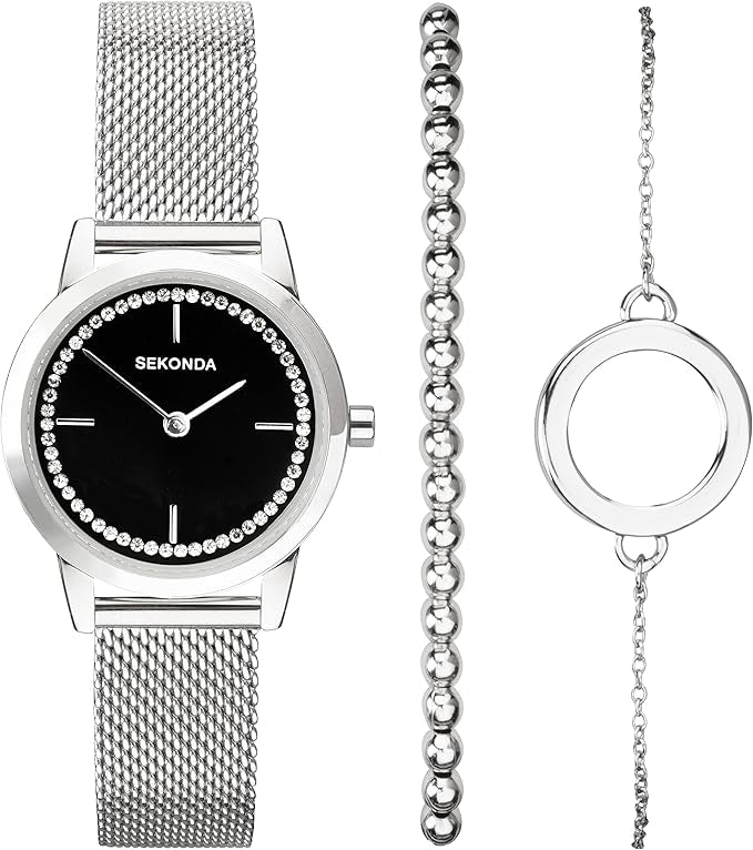 Sekonda - Day to Night Watch & Bracelet Gift Set (silver coloured)