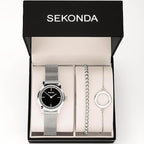 Sekonda - Day to Night Watch & Bracelet Gift Set (silver coloured)