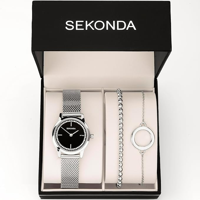 Sekonda - Day to Night Watch & Bracelet Gift Set (silver coloured)