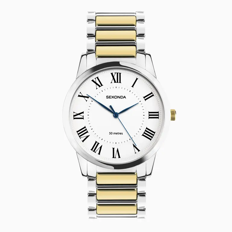 Sekonda - Beaumont Men's Watch - Two Tone Alloy Case & Bracelet with White Dial - 30248