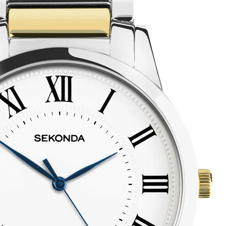 Sekonda - Beaumont Men's Watch - Two Tone Alloy Case & Bracelet with White Dial - 30248