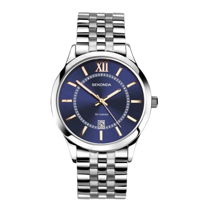 Sekonda - Men’s Watch with Silver Strap & Blue Dial - 1197