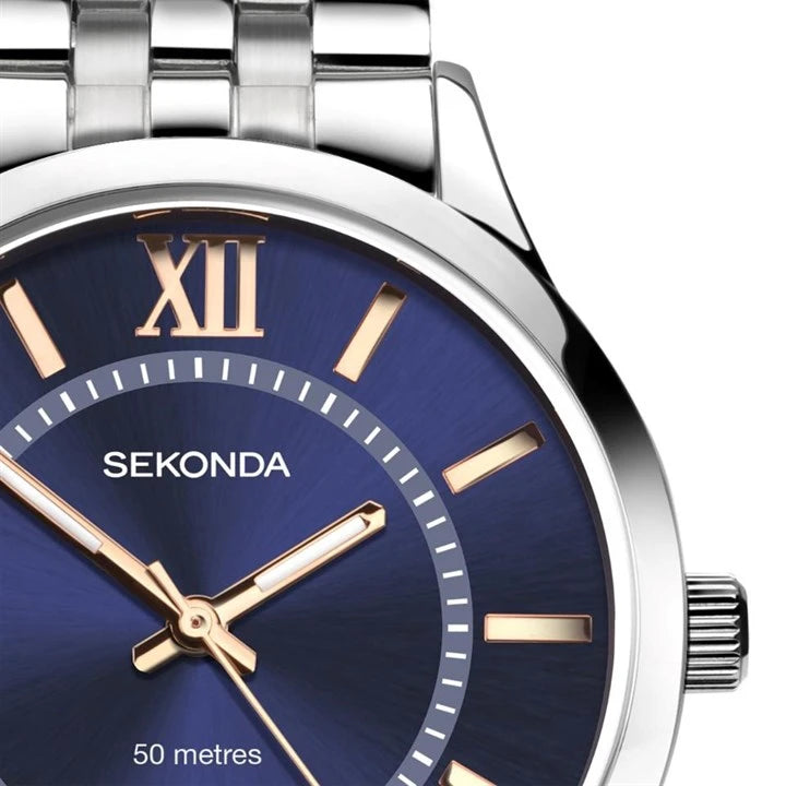 Sekonda - Men’s Watch with Silver Strap & Blue Dial - 1197
