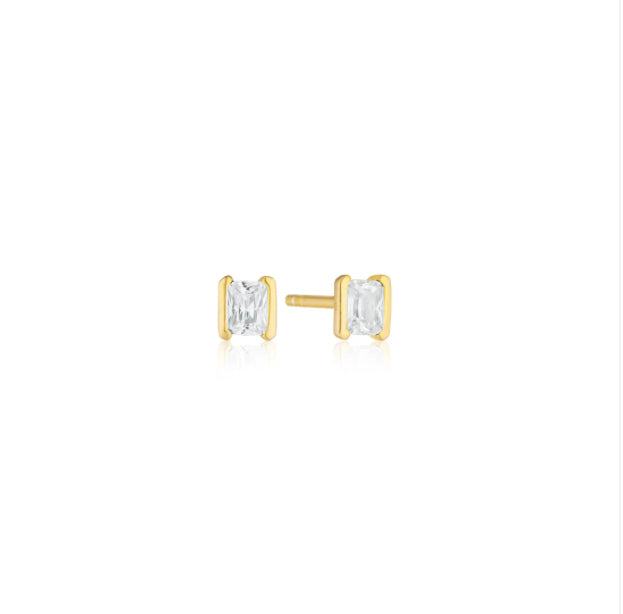 Sif Jakobs -  Roccanova Piccolo gold plated stud earrings with white zirconia