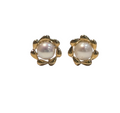 9ct Yellow Gold Stud Earrings with 4mm Freshwater Pearl