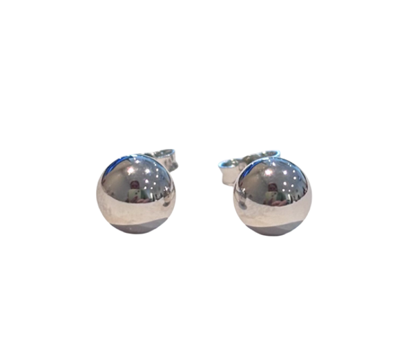 9ct White gold 6mm Ball Stud Earrings